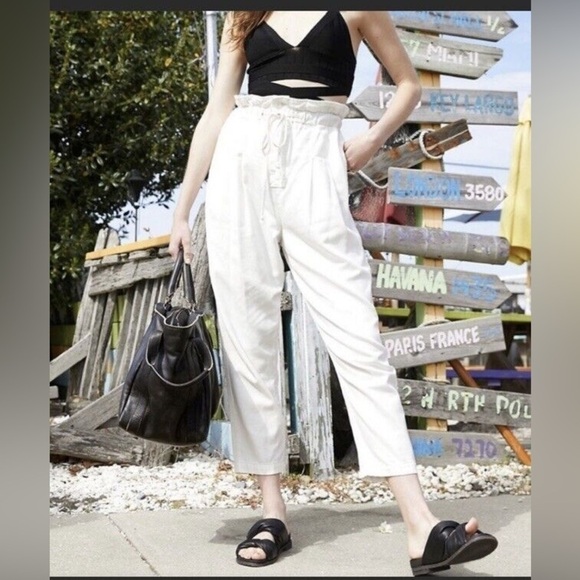 Free People Margate Pleated Trouser White - Picture 3 of 15